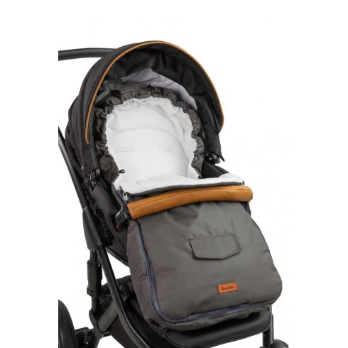 Polár bundazsák babakocsiba - grafit szürke