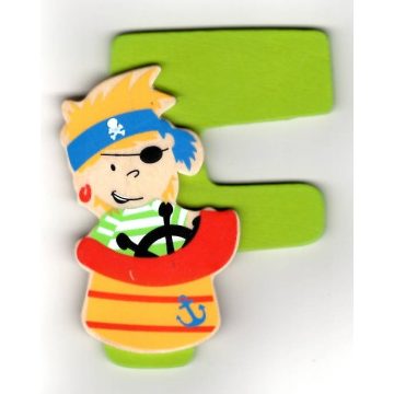 Fa betű F - zöld  kalóz