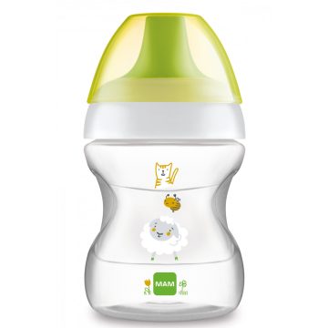   MAM Learn to drink cup - ivástanuló pohár 190 ml 6+ - sárga/zöld bárányka