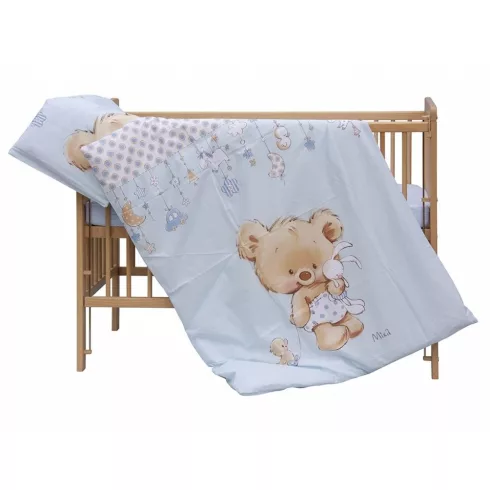 Baby Shop 3 részes ágynemű garnitúra  - kék "Mika" maci