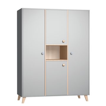   Faktum Colette Szürke  3 osztású szekrény - Arctic szürke/Sonoma tölgy 