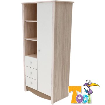   Todi Teddy polcos + fiókos nagyszekrény - szil/cappuccino/vanília