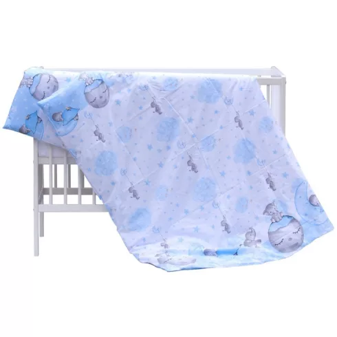 Baby Shop 5 részes babaágynemű - kék elefántok