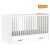 Faktum Alda Jégfehér átalakítható 140-es babaágy +  ágyneműtartó - Fehér / magasfényű fehér 