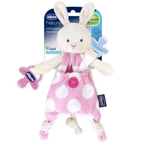 Chicco Pocket Friend szundikendő cumitartópánttal -  rózsaszín
