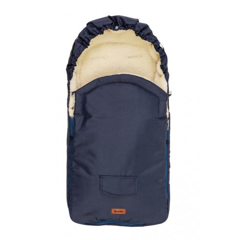 Gyapjú béléses bundazsák babakocsiba - sötétkék
