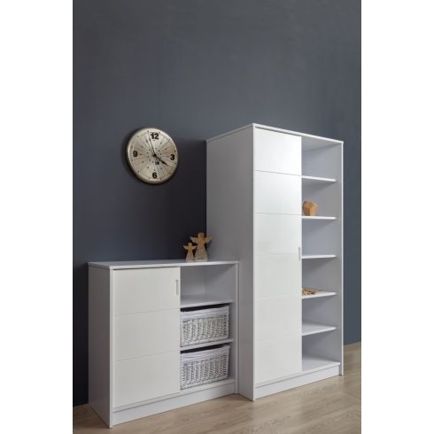 Faktum Alda Jégfehér komód + toldalék komódhoz - Fehér / magasfényű fehér