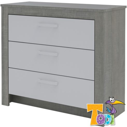 Todi Cube 2 babaszoba szürke osló tölgy – magasfényű jégfehér