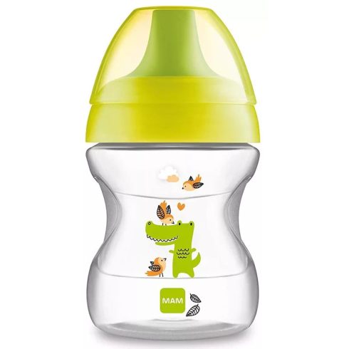 MAM Learn to drink cup - ivástanuló pohár 190 ml 6+ - sárga/zöld krokodil