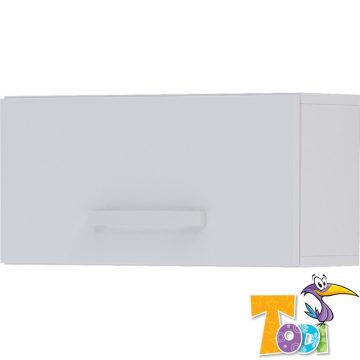   Todi White Bunny felnyílós kis szekrény - erezett fehér /magasfényű fehér