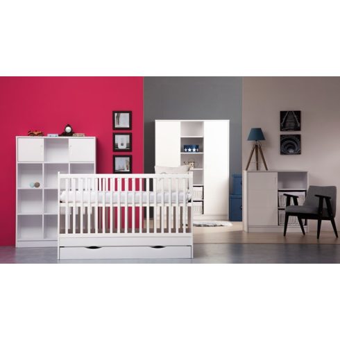 Faktum Alda Jégfehér átalakítható 140-es babaágy - Fehér / magasfényű fehér 