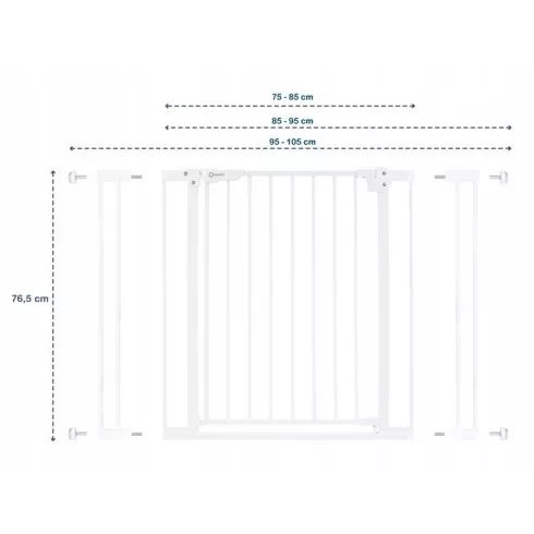 Lionelo Truus Slim biztonsági rács 75-105 cm - fehér