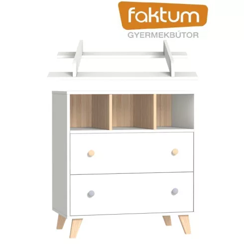 Faktum Colette Fehér komód +  toldalék komódhoz - Fehér / Coimbra