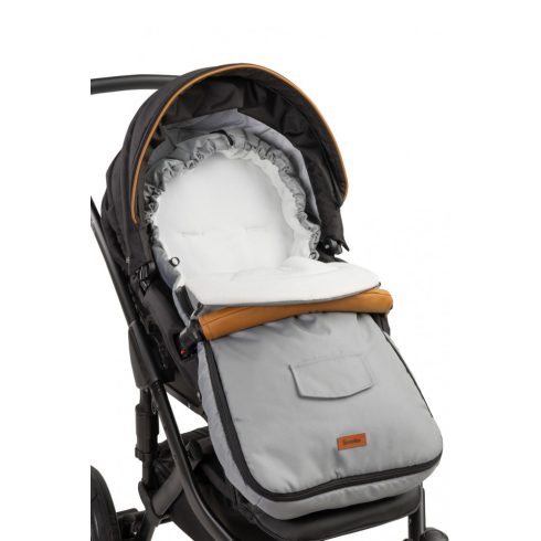 Polár bundazsák babakocsiba - világos szürke