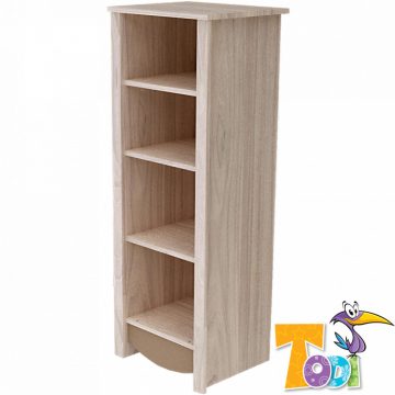   Todi Teddy keskeny nyitott polcos szekrény 140 cm magas - szil